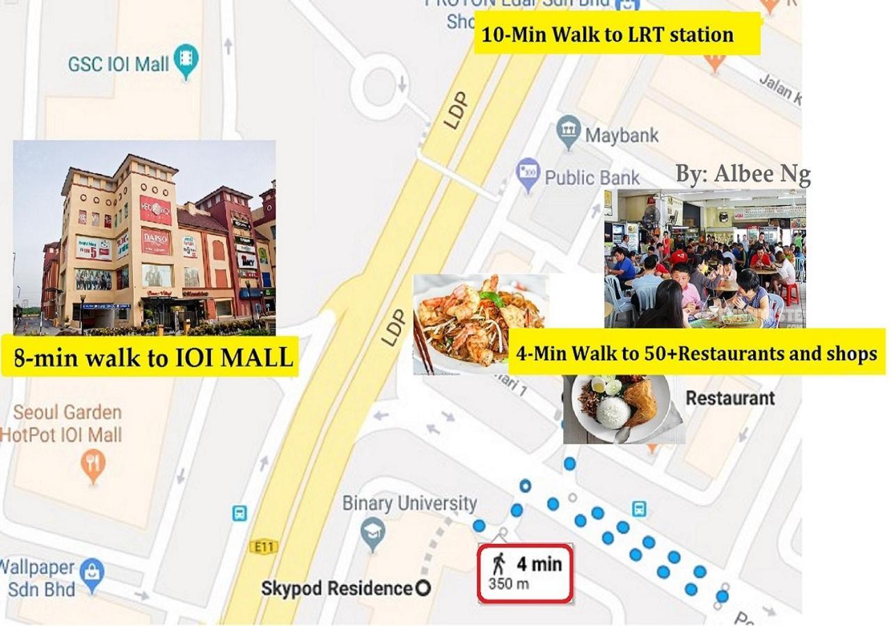 Puchong Skypod Residence, 1-5 Pax Cozy Unit, Walking Distance To Ioi Mall, 10Min Drive To Sunway Exterior photo